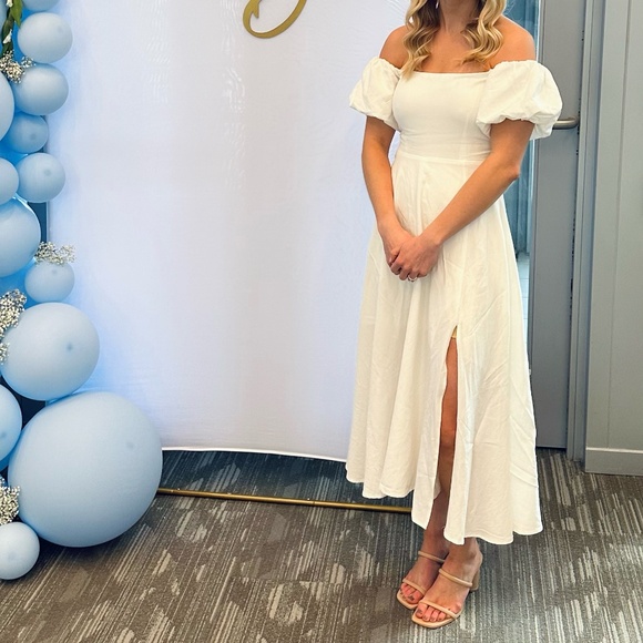 ASTR the Label Off the Shoulder A-Line Dress | Size S | WHITE - Picture 5 of 5